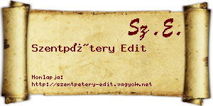 Szentpétery Edit névjegykártya