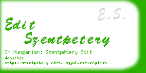 edit szentpetery business card
